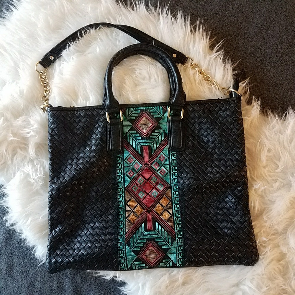 Francesca's woven embroidered bag